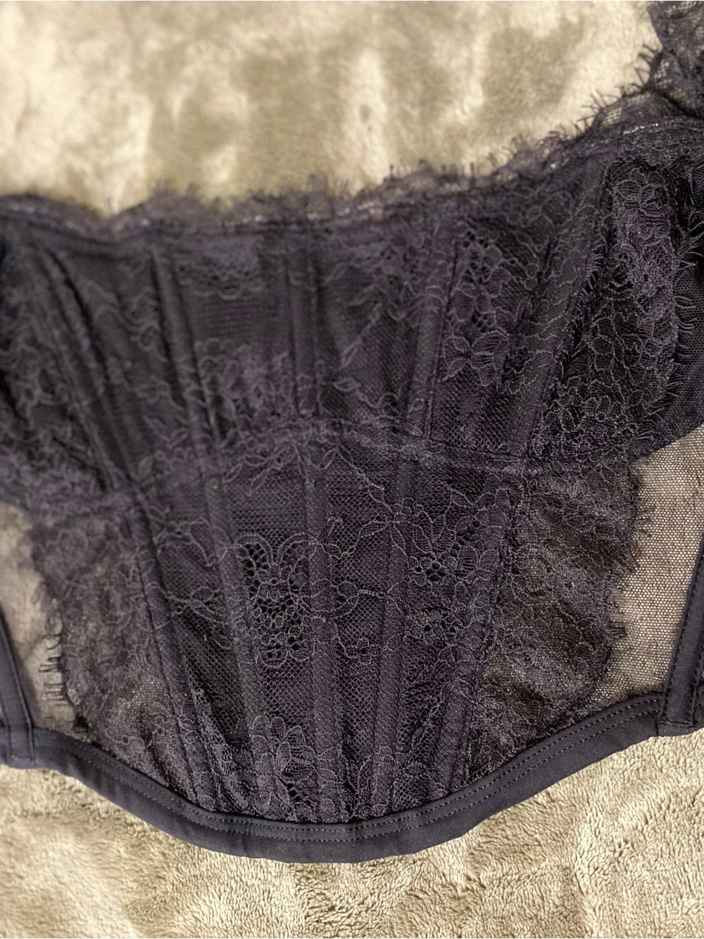 Victoria's Secret Black Lace Sheer Balconette Bra